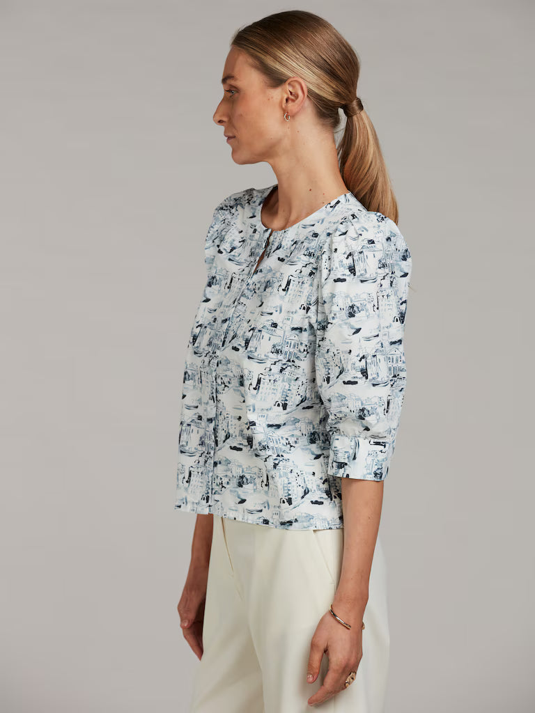 Stenströms Lykke Blouse Dark Blue Pattern