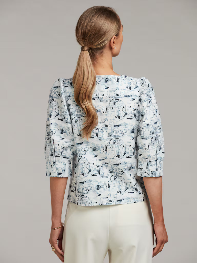 Stenströms Lykke Blouse Dark Blue Pattern