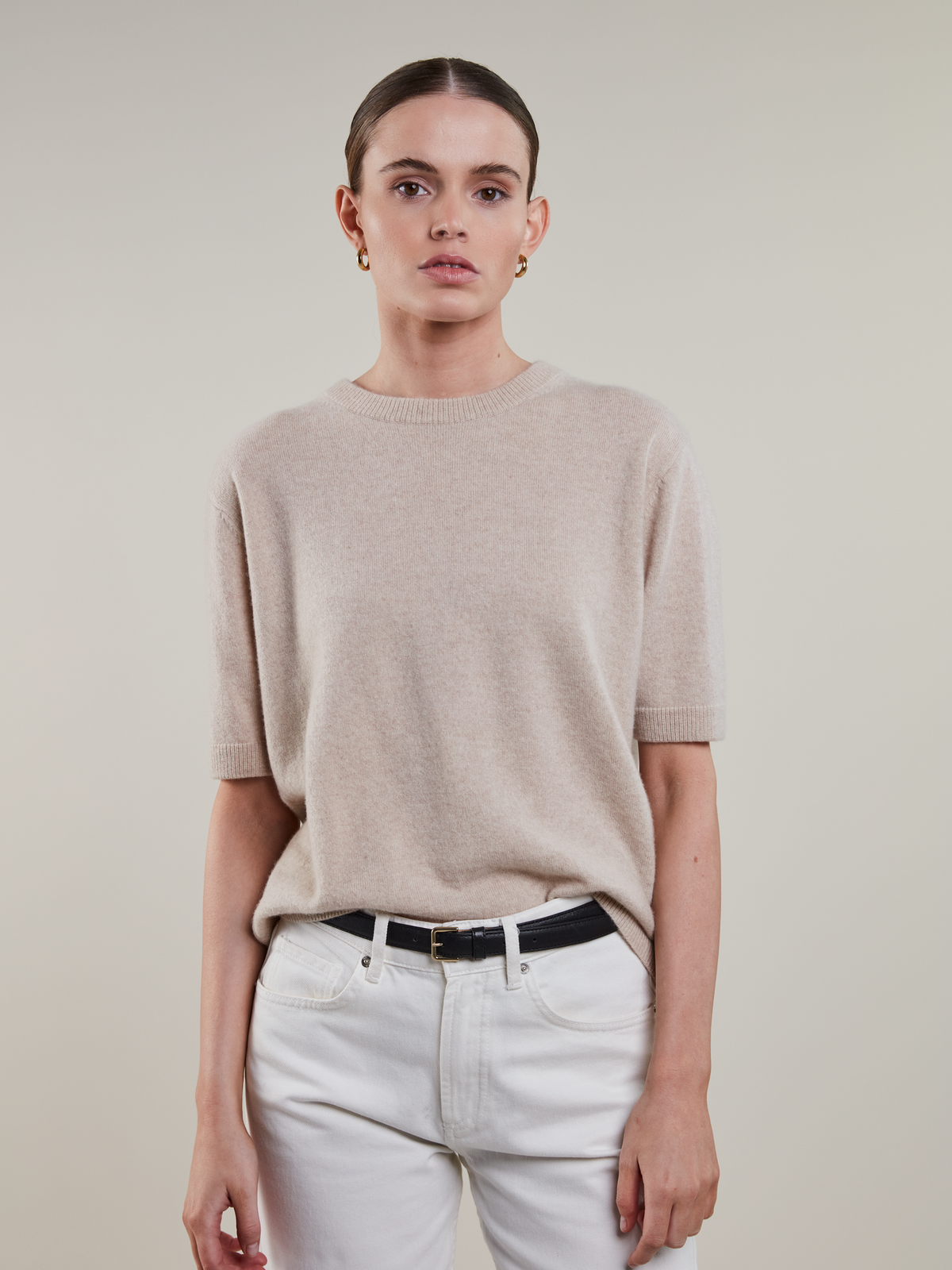Stenströms Janet Short sleeve, Knit Beige