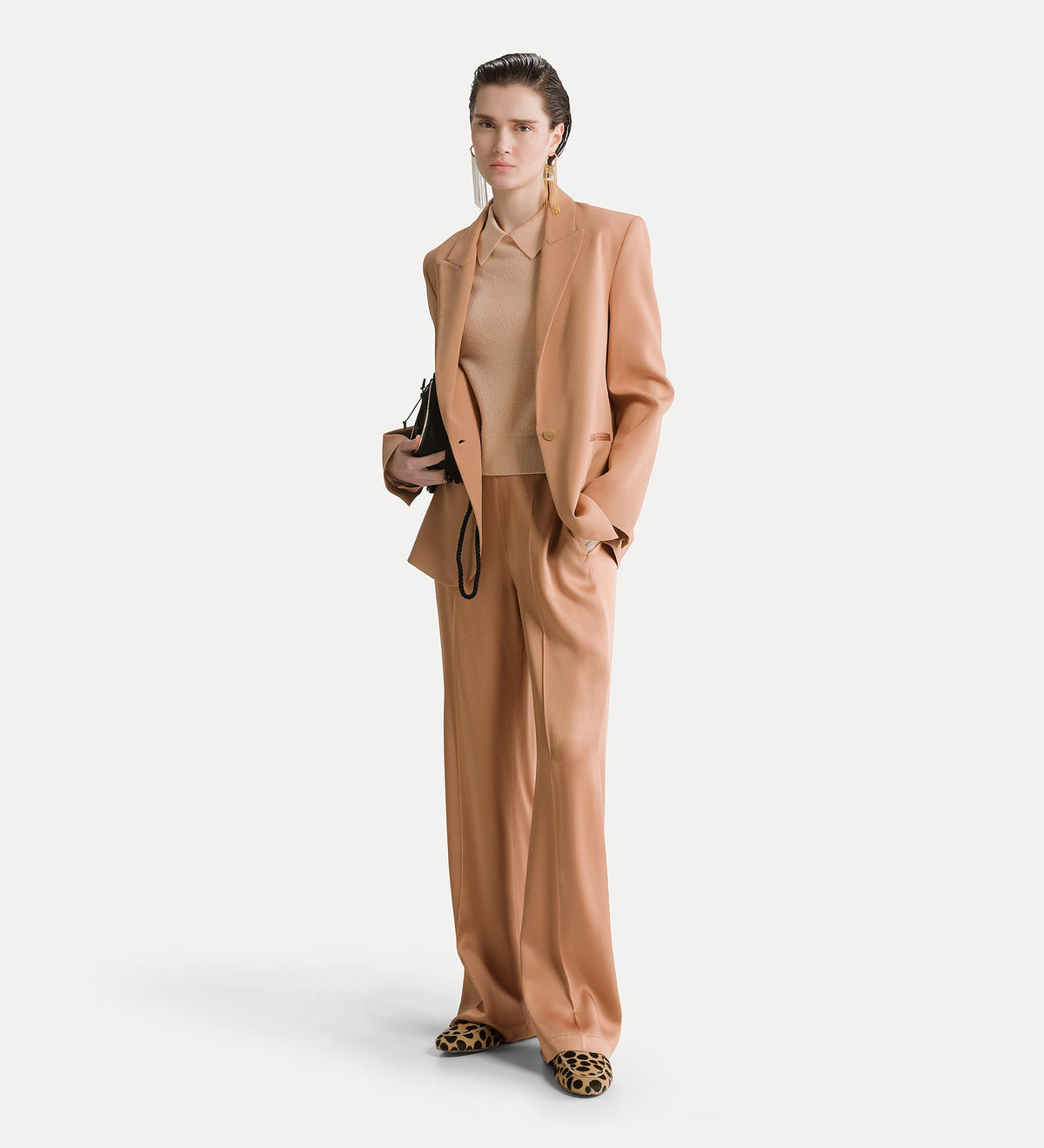 forte_forte short–sleeved polo shirt in wool and cashmere gauze cashmere