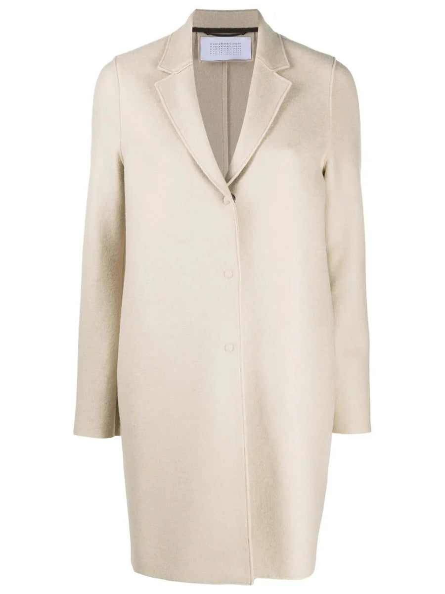 Harris Wharf Cocoon Coat Light Pressed wool Cream