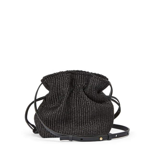 Infinito Camilla Raffia Mini Black