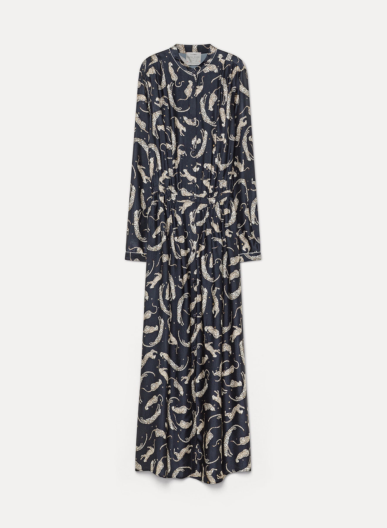 forte_forte "royal leopard" print satin chemisier dress night