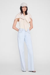 Anine Bing Jeremy Baseball Cap Washed White Leopard