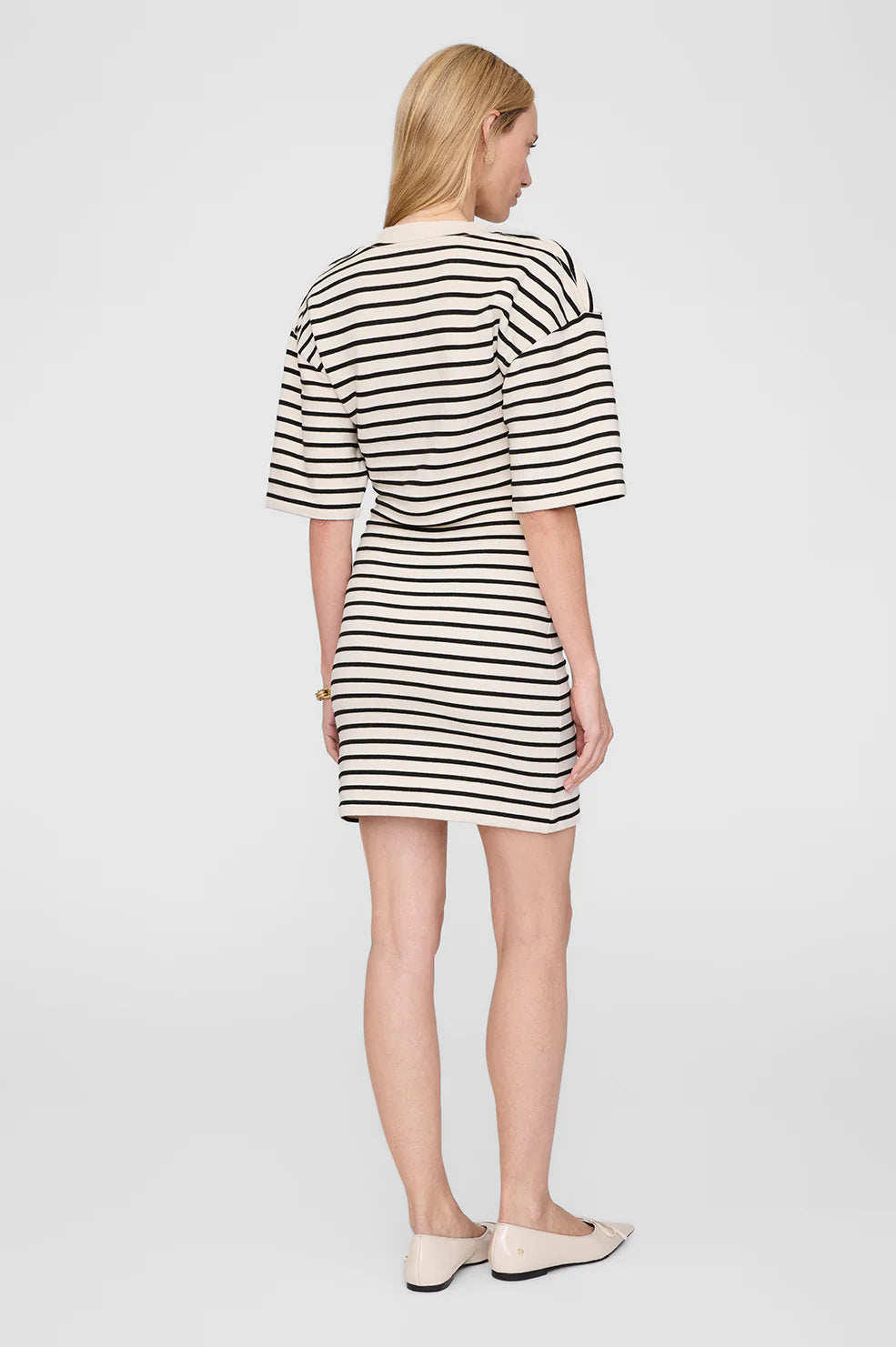 Anine Bing Mona Dress Black Stripe