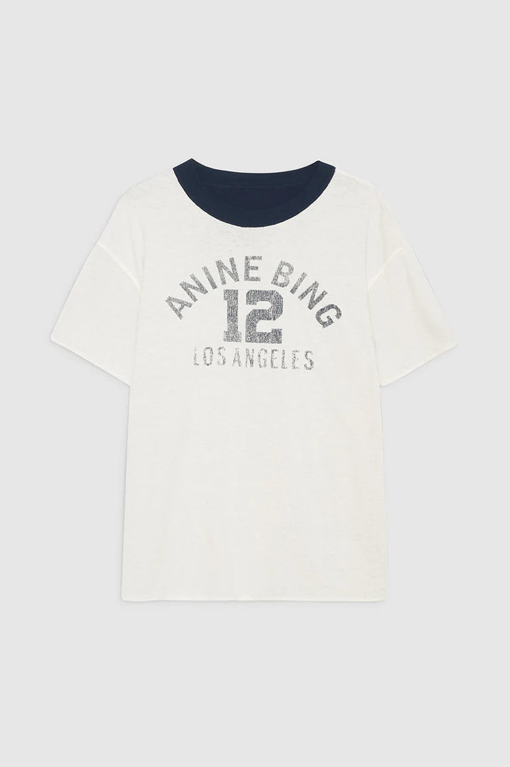 Anine Bing Toni Reversible Washed Navy and Off White