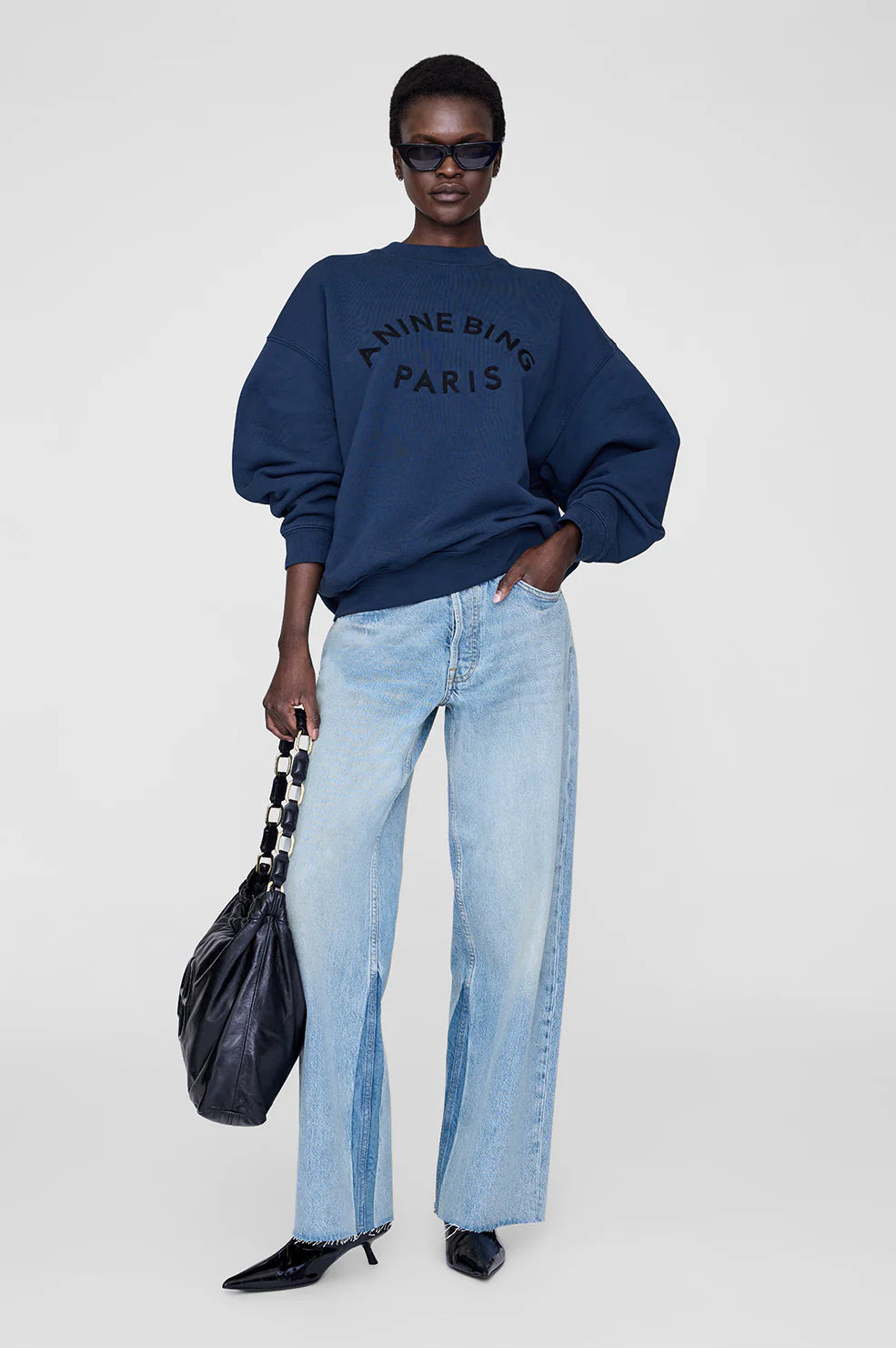 Anine Bing Jaci Sweatshirt Paris Navy