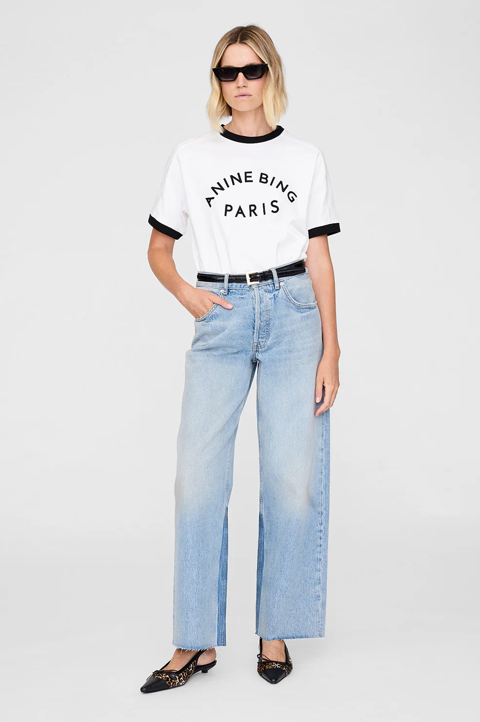 Anine Bing Jaylin Tee Paris Ivory