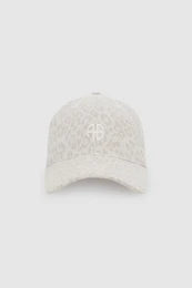 Anine Bing Jeremy Baseball Cap Washed White Leopard