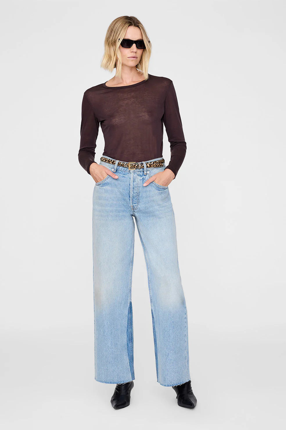 Anine Bing Nicola Belt Leopard Calf Hair