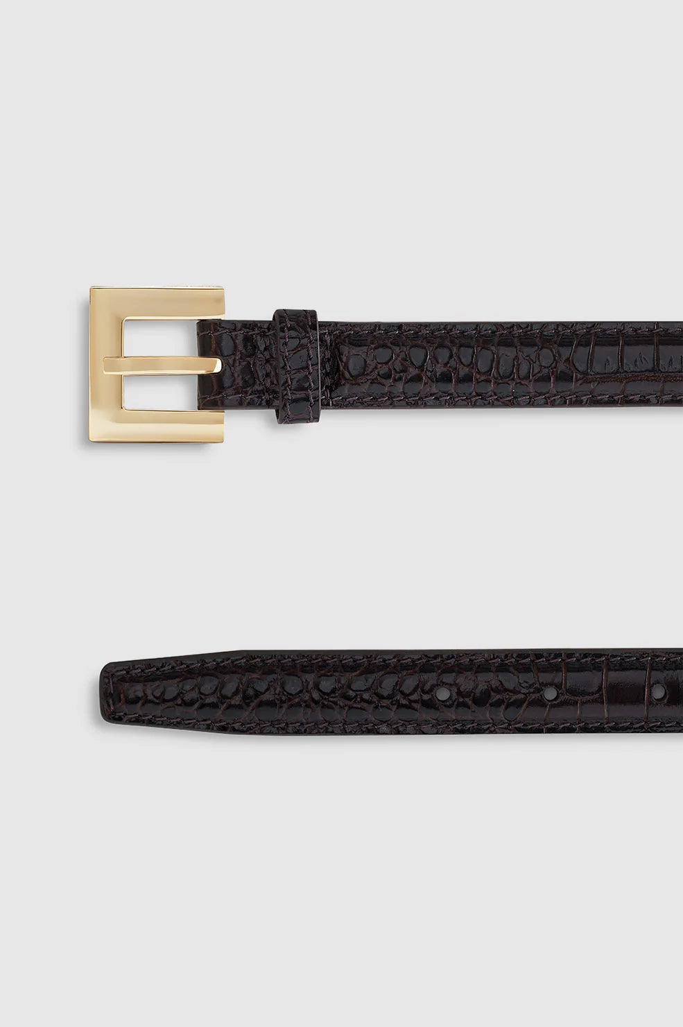 Anine Bing Nicola Belt Dark Brown Embossed
