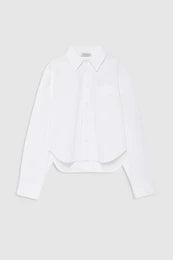 Anine Bing Scott Cropped Shirt White