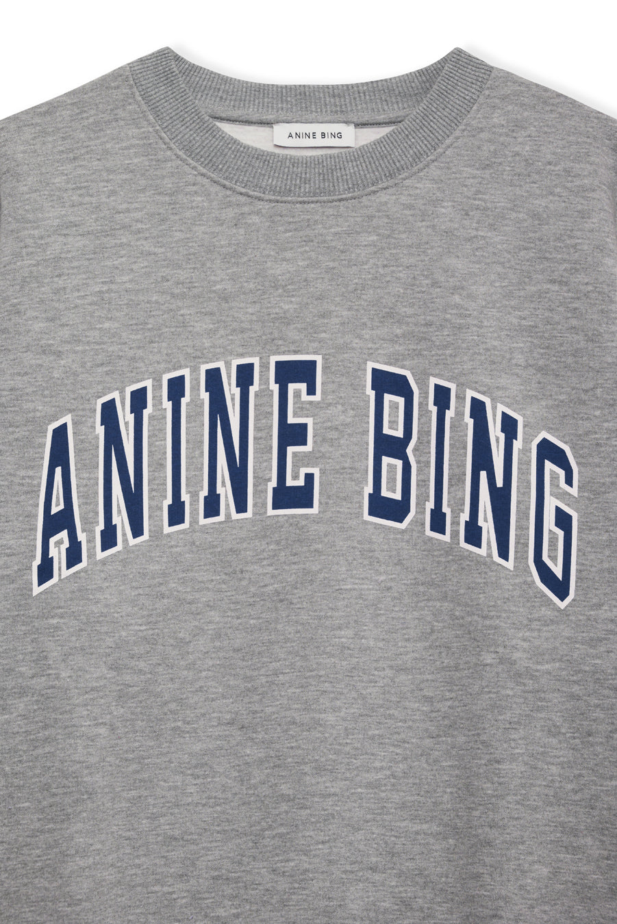 Anine Bing Spencer sweatshirt Heather Grey with Navy