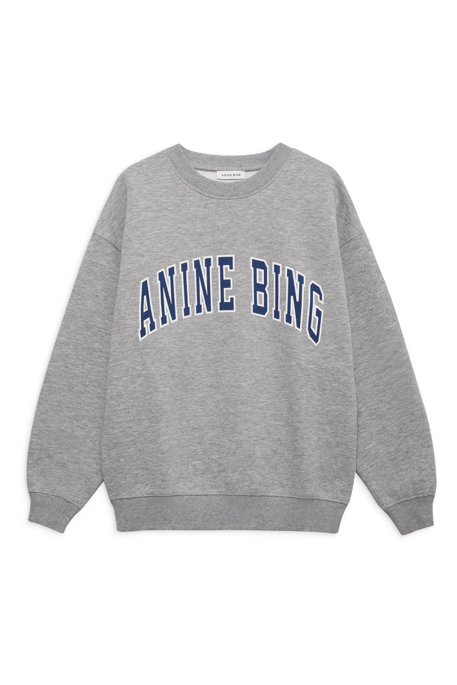 Anine Bing Spencer sweatshirt Heather Grey with Navy