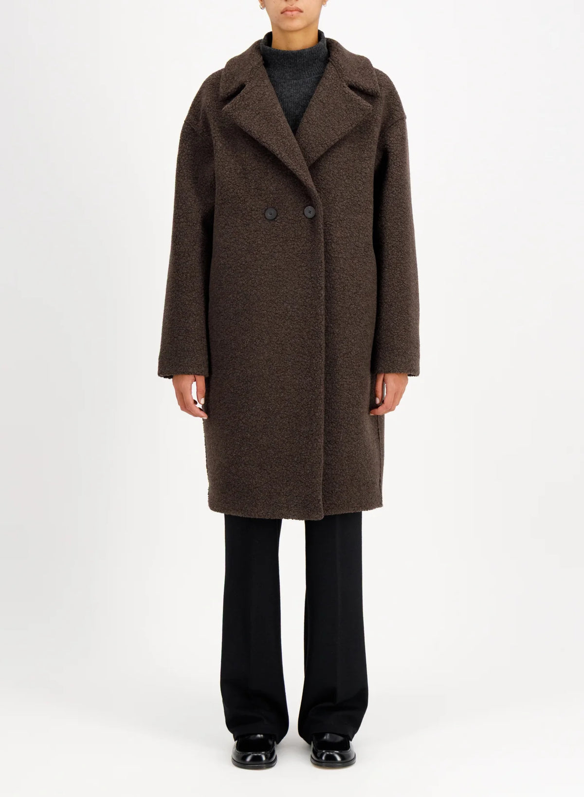 Harris Wharf Dropped Shoulder Coat Bouclé