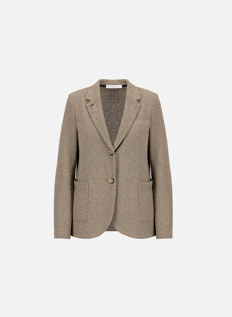 Harris Wharf Stand Up Collar Blazer Bicolour Frisé