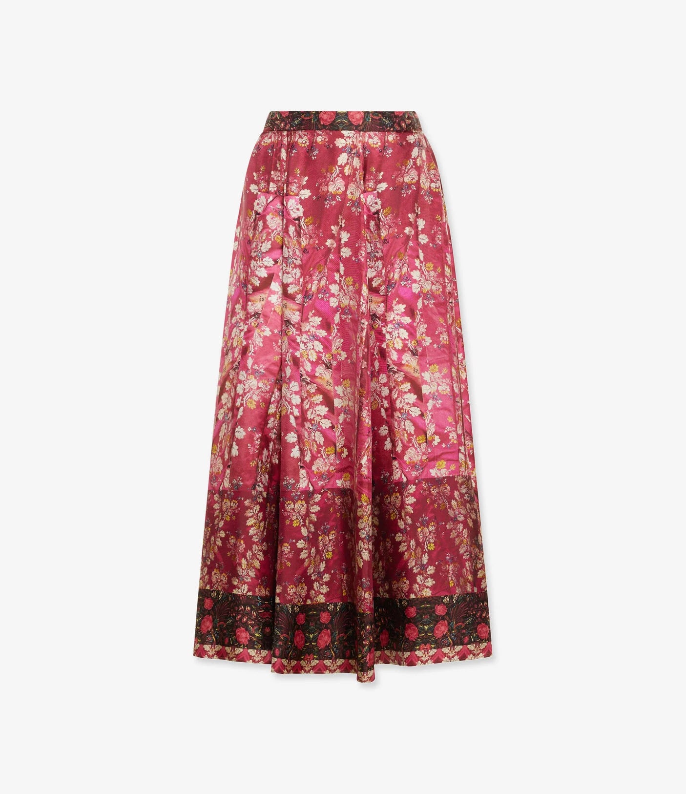 Pierre-Louis Mascia Aloe A-Line silk Skirt Rosa Damasco