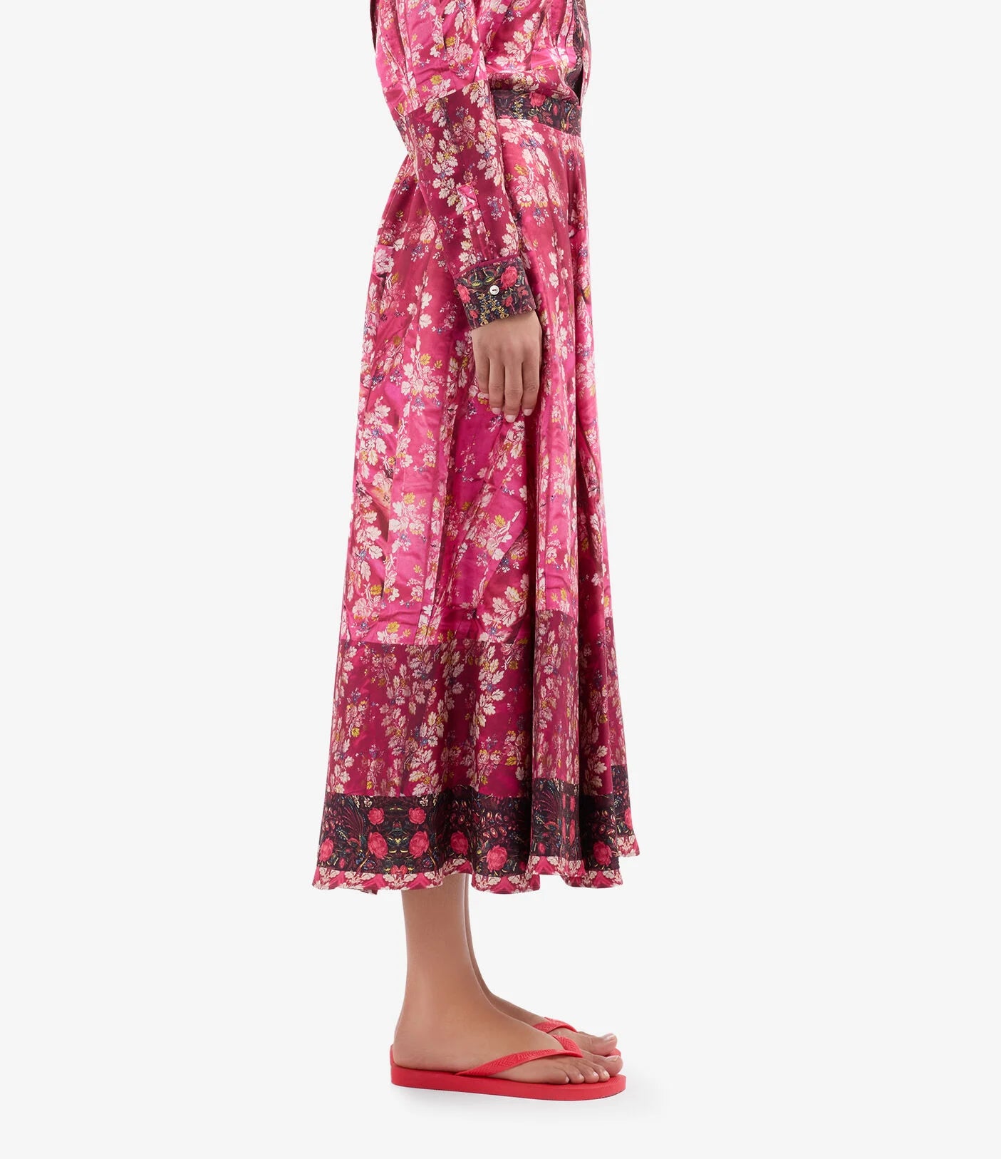 Pierre-Louis Mascia Aloe A-Line silk Skirt Rosa Damasco