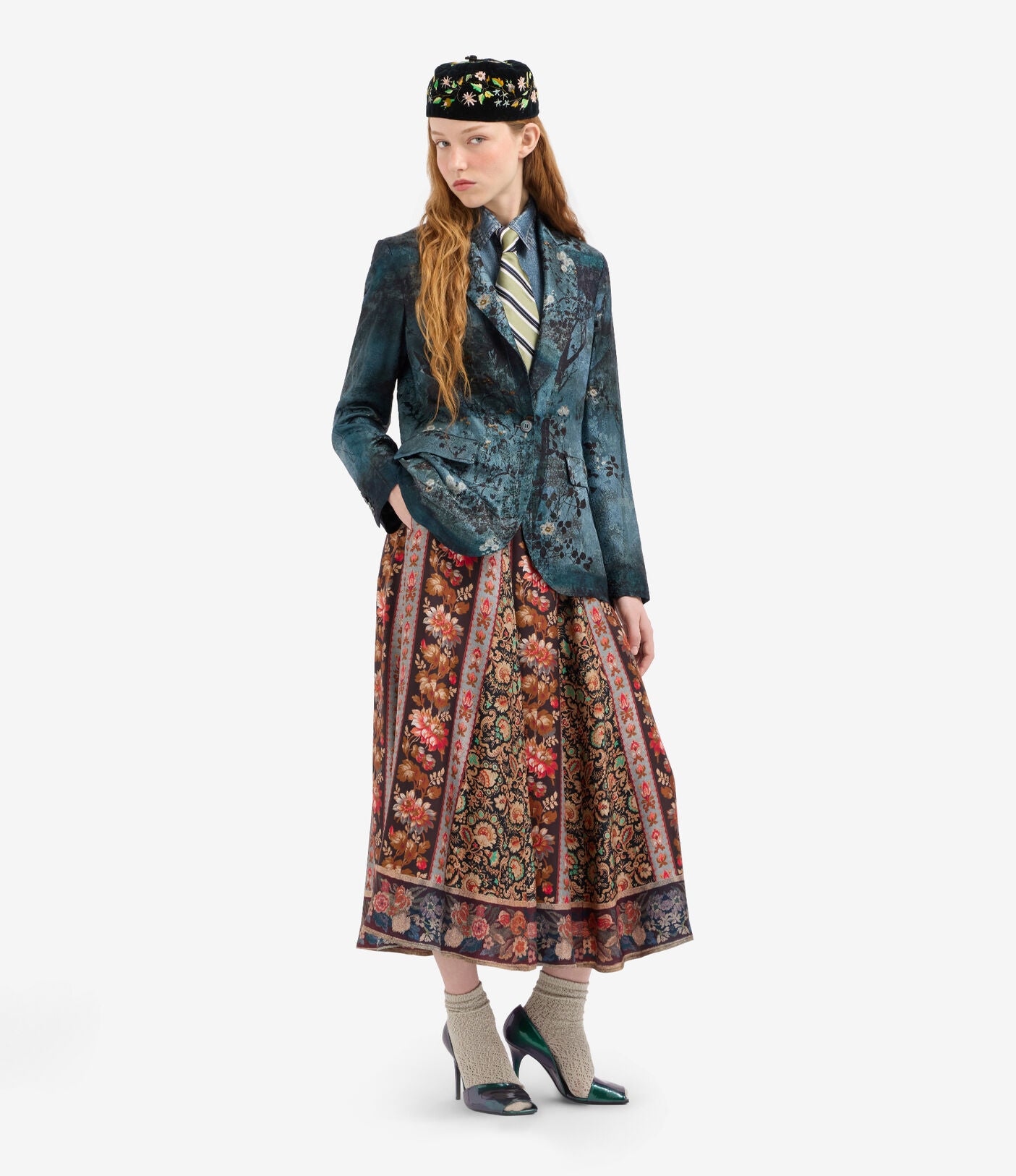 Pierre-Louis Mascia ALOE A-Line Skirt Silk