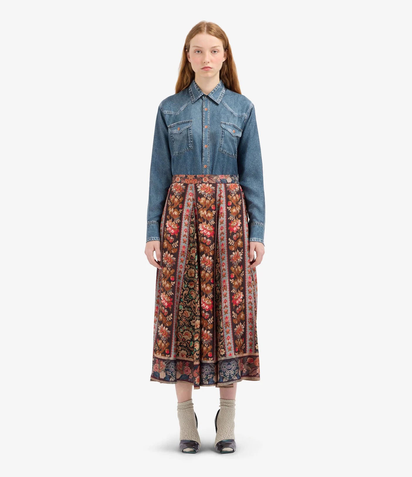 Pierre-Louis Mascia ALOE A-Line Skirt Silk