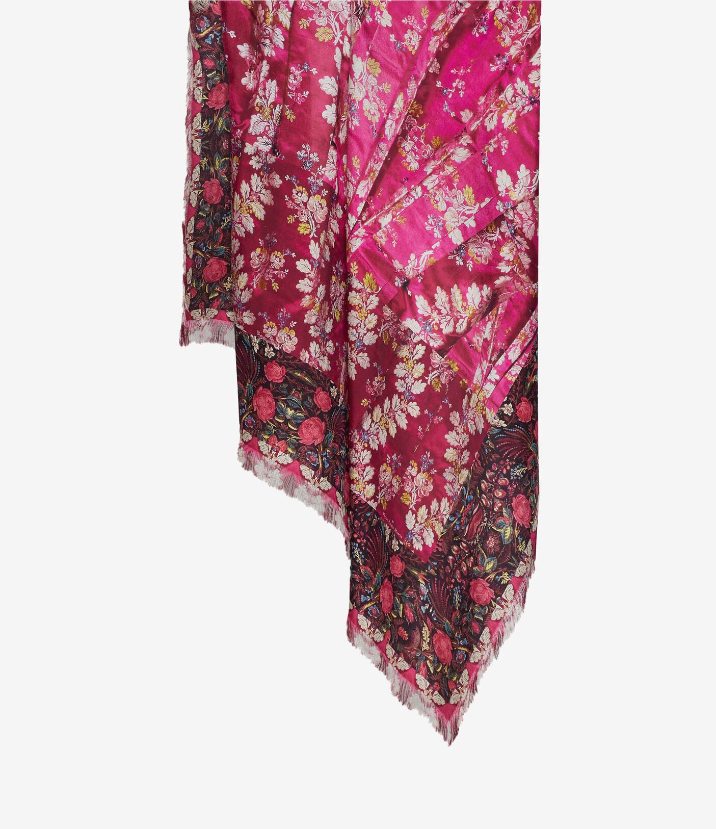 Pierre-Louis Mascia Shawl Silk Scarf Rosa Damasco