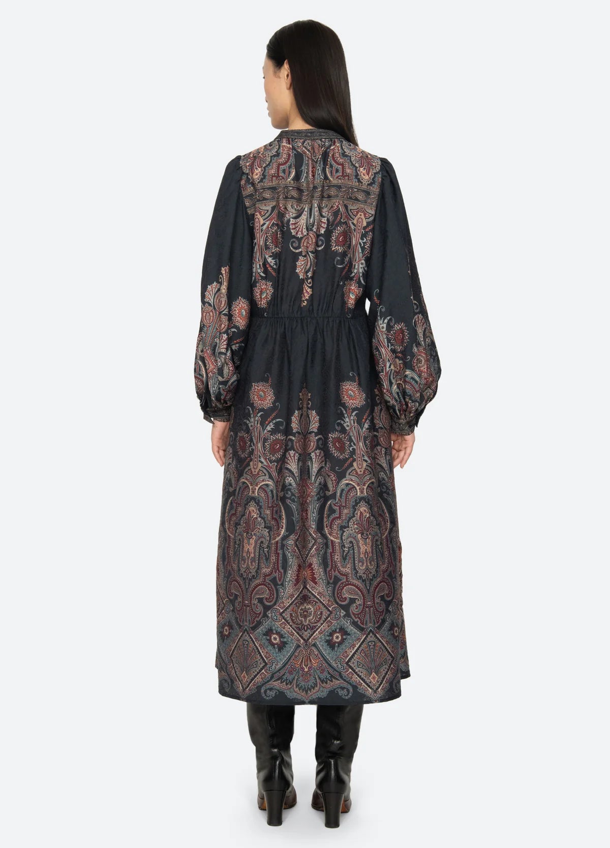 Sea New York Hyacinth Print L/SLV Midi Dress
