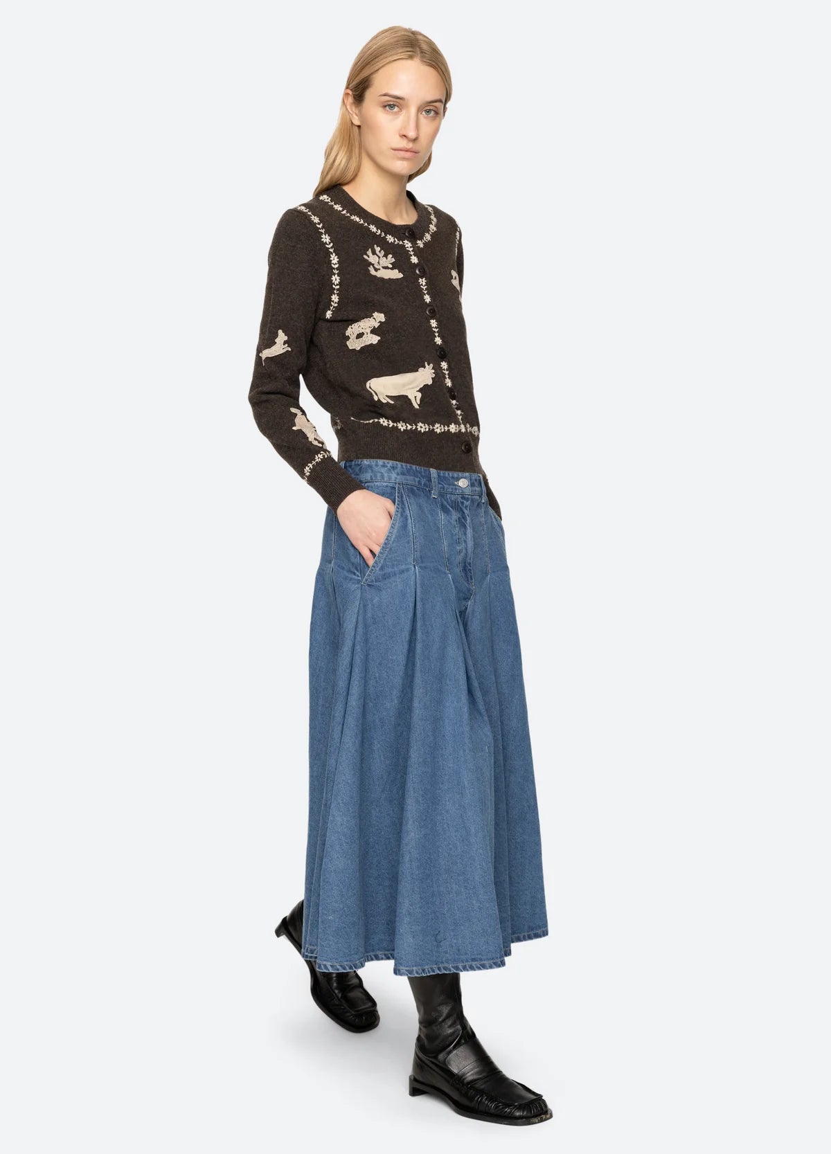 Sea New York Margeurite Cardigan Coffee