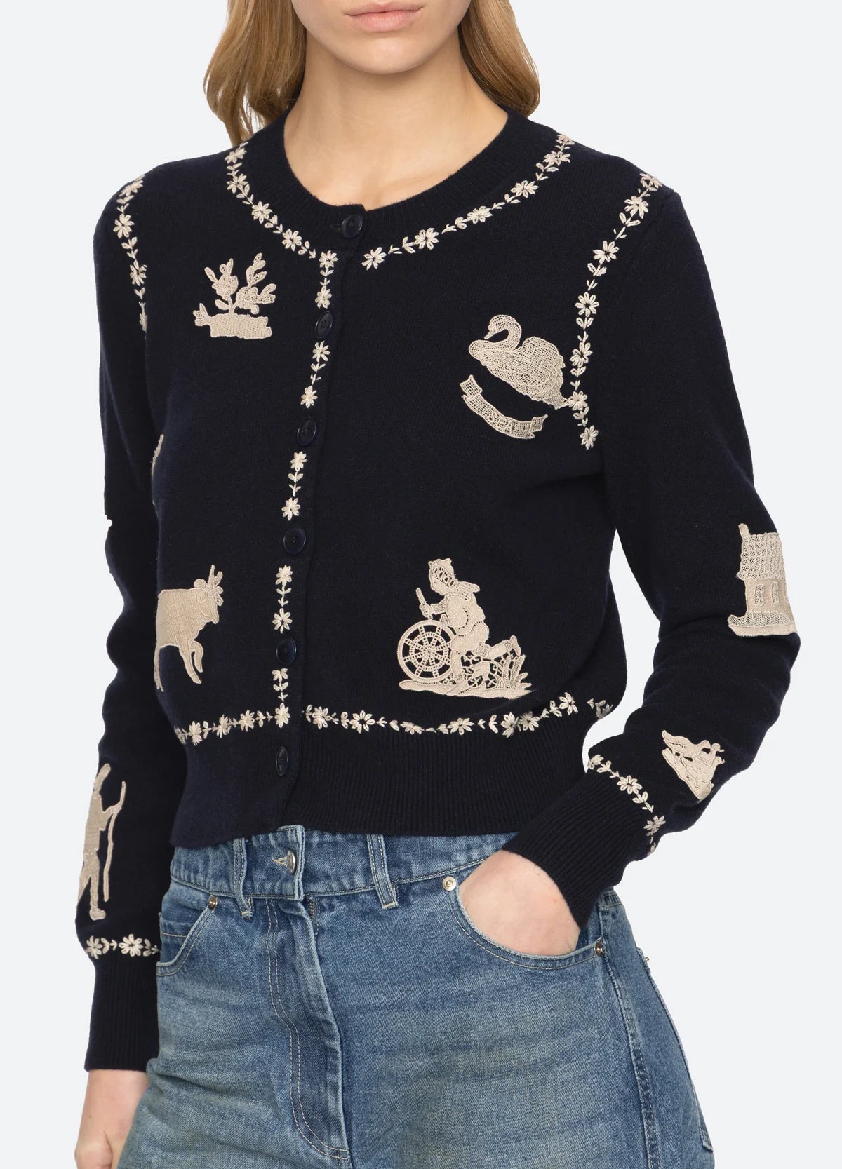 Sea New York Margeurite Cardigan Navy