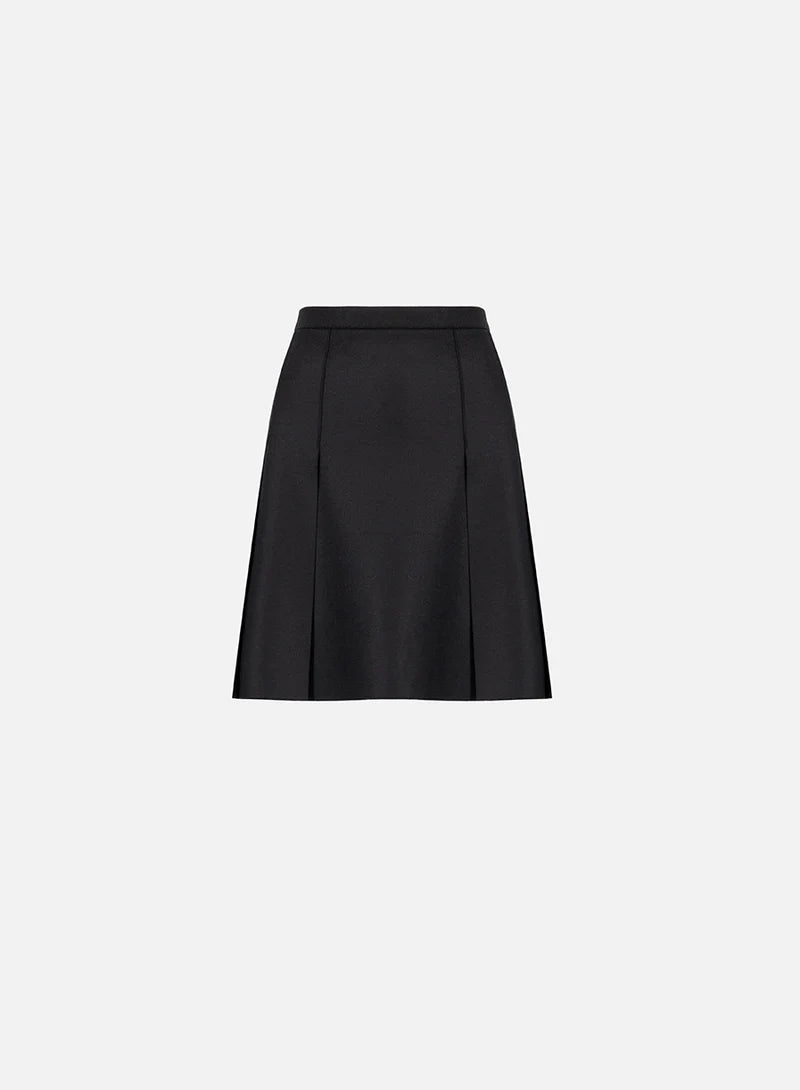Harris Wharf Panel Skirt Light Pressed Wool Black