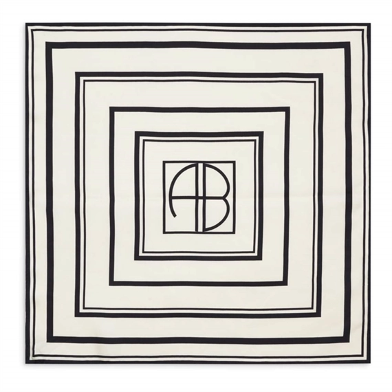 Anine Bing York Scarf Ivory and Black