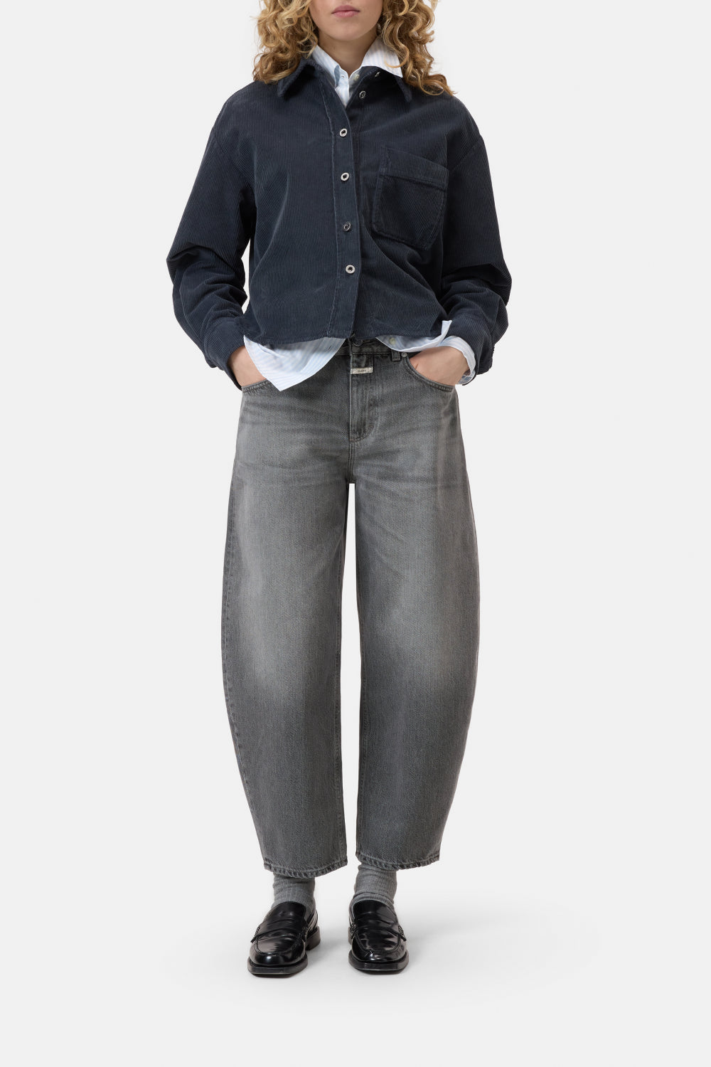 CLOSED JAZZIE JEANS BARREL FIT MID GREY