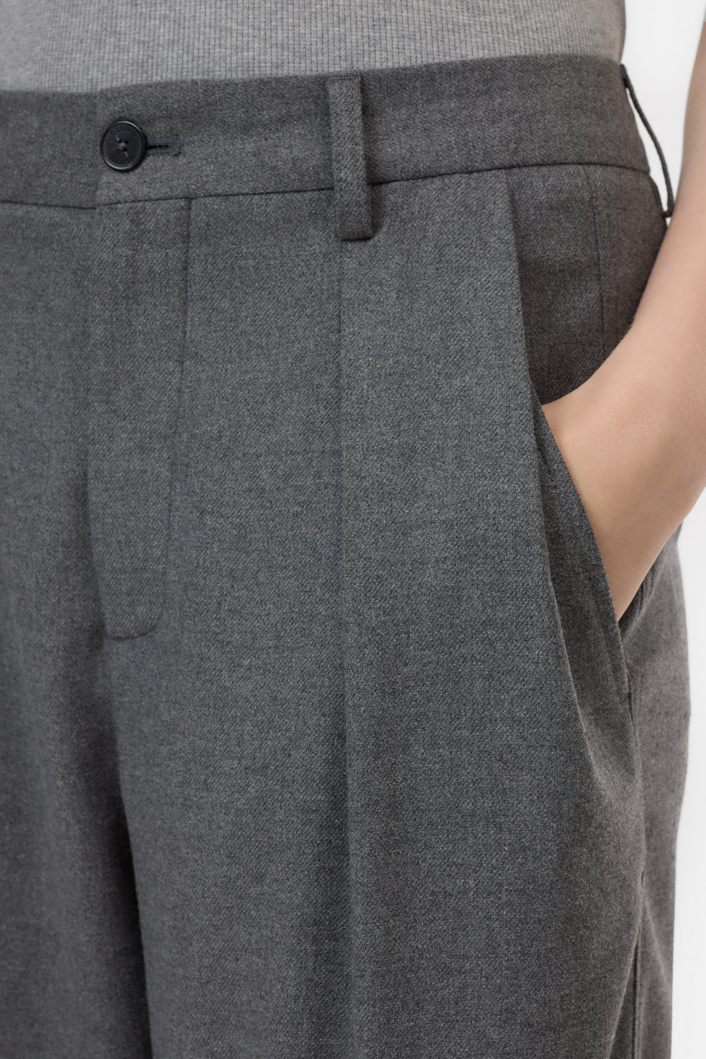 CLOSED PANTS RUTHY  WOOL STRETCH FLANNEL GREY