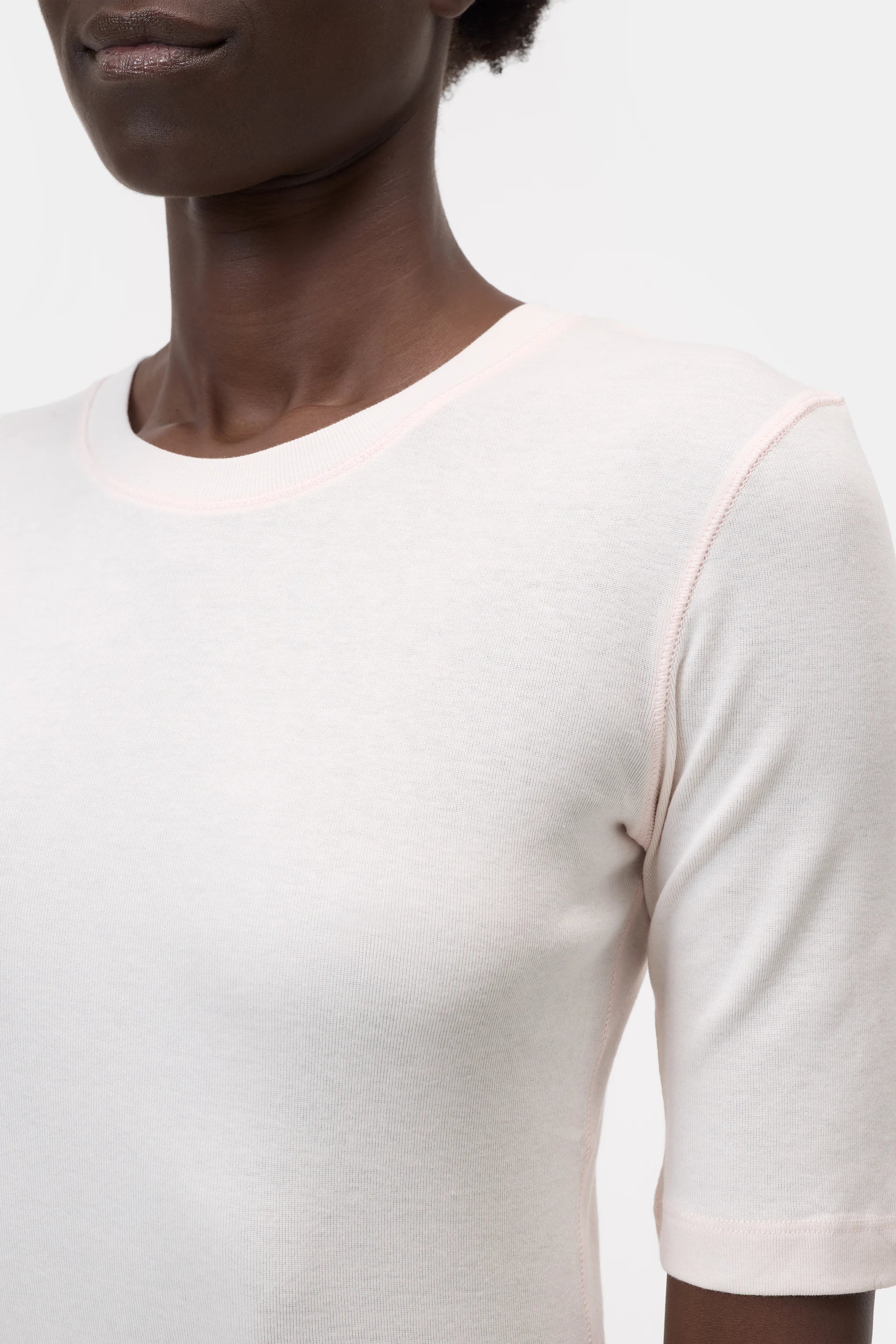 CLOSED CREWNECK SHORTSLEEVE COTON AND MODAL T-SHIRT BLUSH