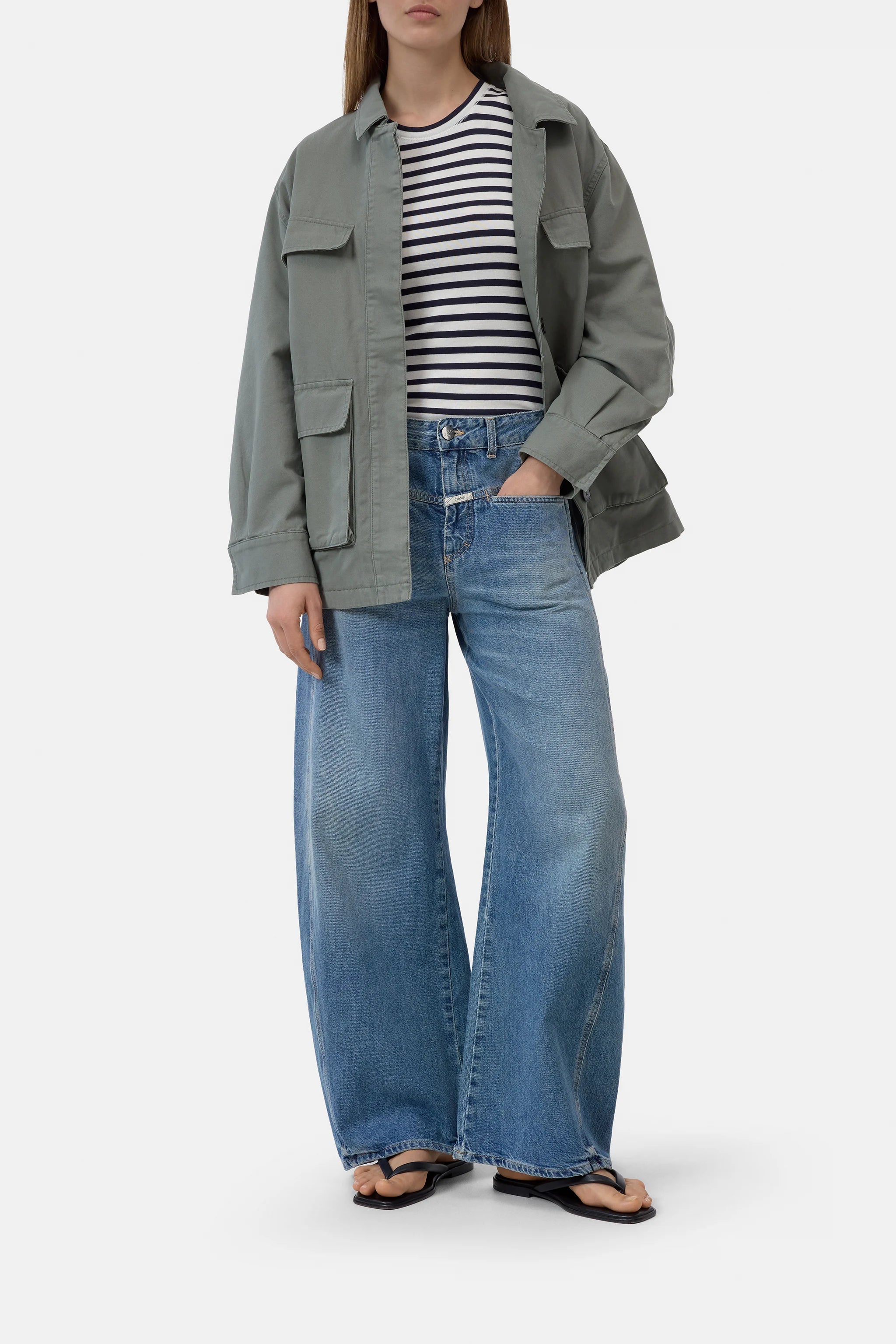 CLOSED CREWNECK SHORT SLEEVE MADE OF COTTON BLEND DARK NIGHT