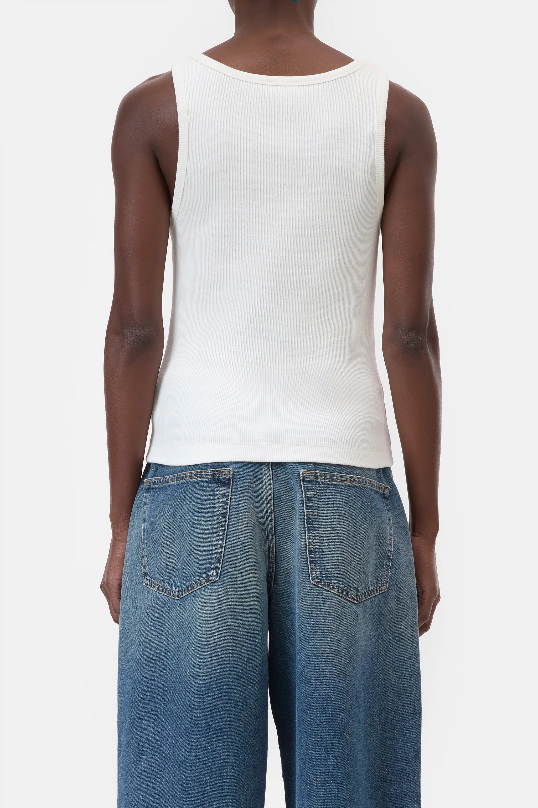 CLOSED TANK TOP COTTON RIB IVORY