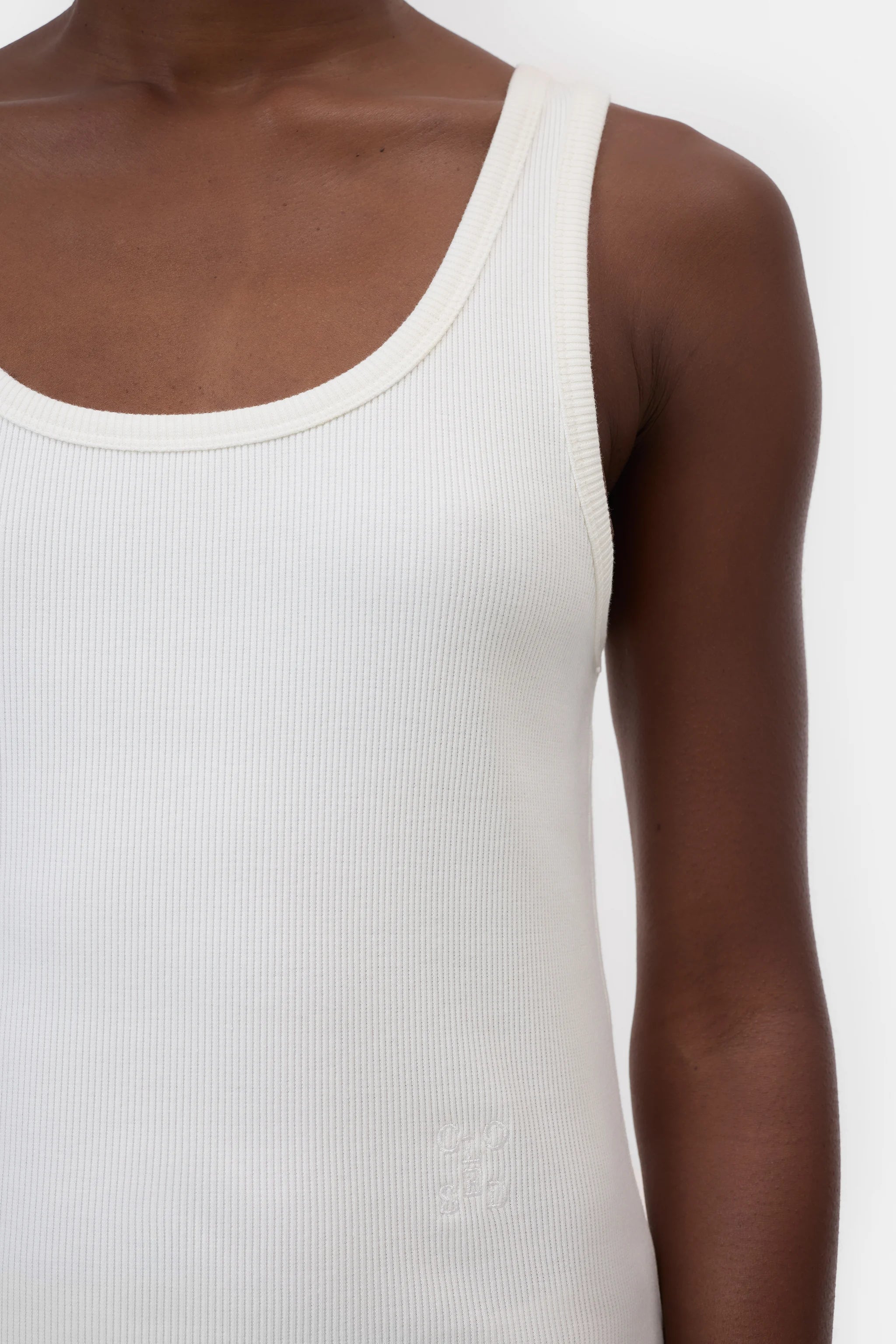 CLOSED TANK TOP COTTON RIB IVORY
