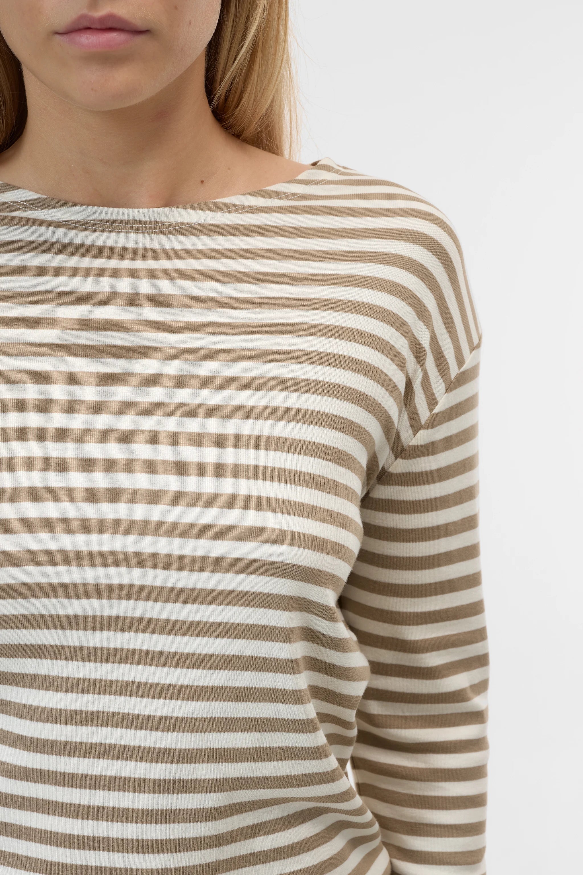 CLOSED LONG SLEEVED T-SHIRT STRIPES CLAY BEIGE