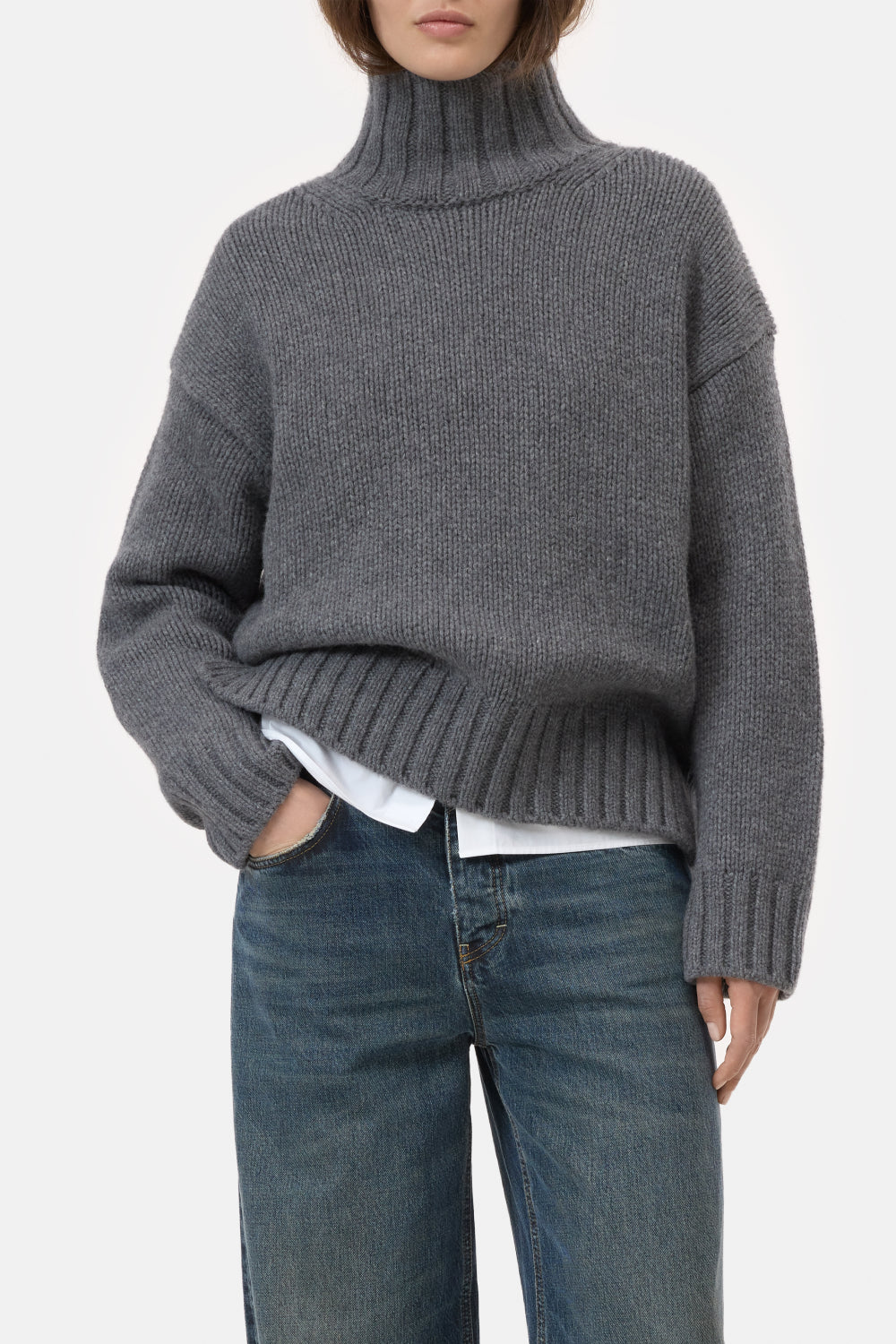 Closed Rolli Longsleeve Dark Grey Melange