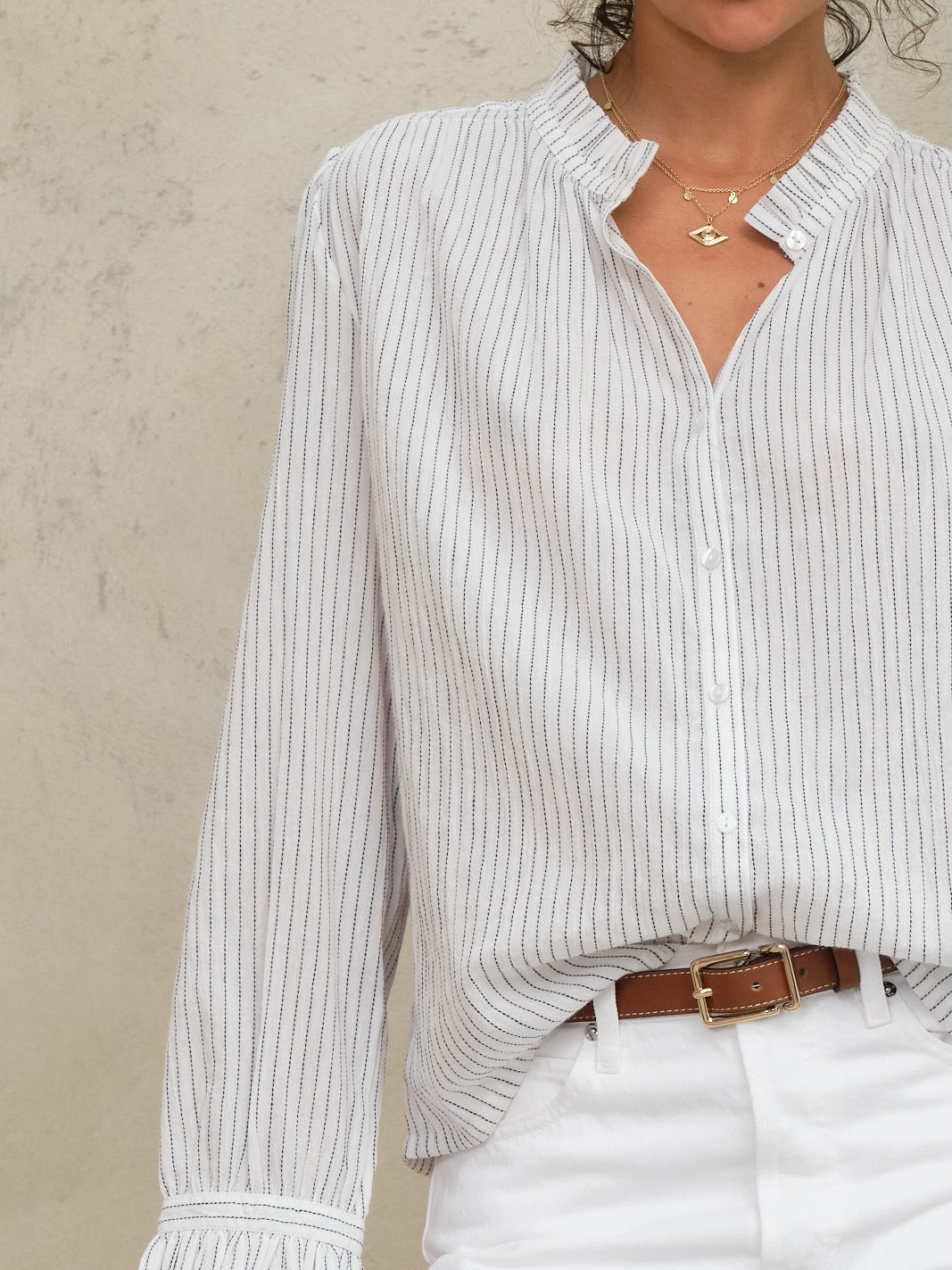 M.A.B.E Chrissie Top White Stripe