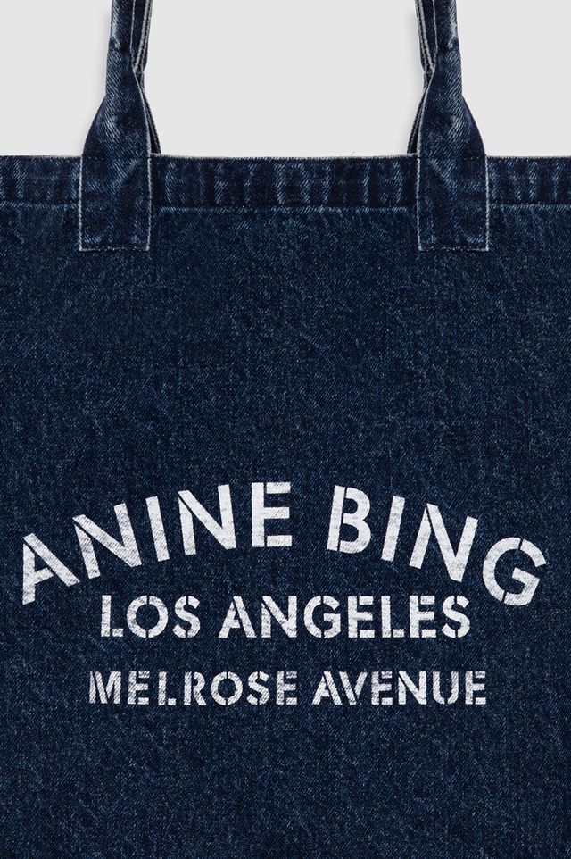 Anine Bing Leo Denim Tote Ink Blue