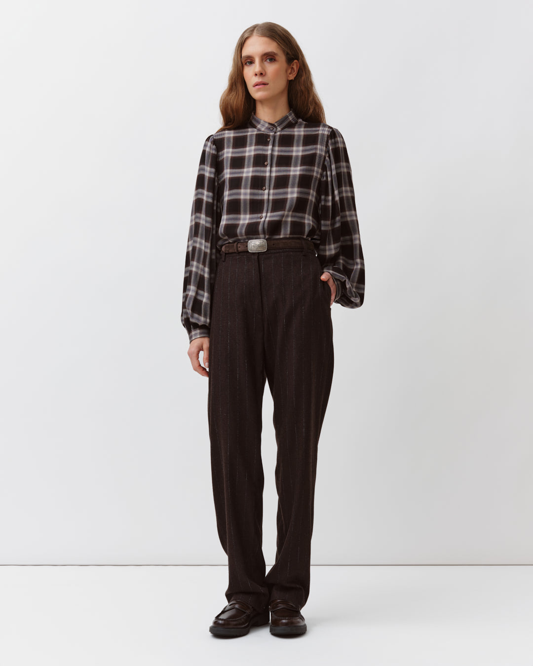 Diega Camoa Shirt Black/Chocolate/Ecru