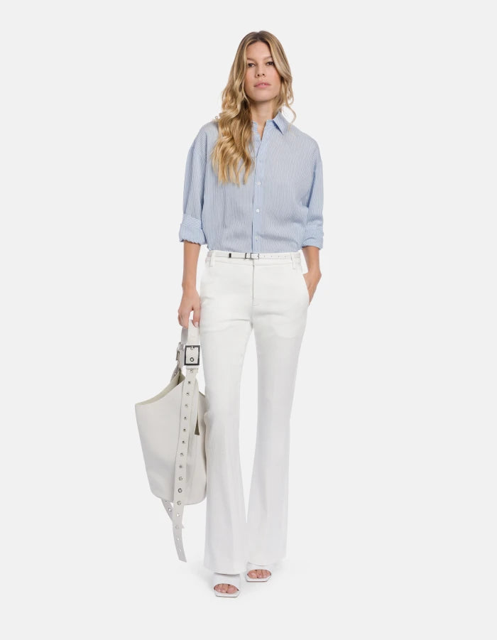 Dondup Shirt Blue and White Stripe