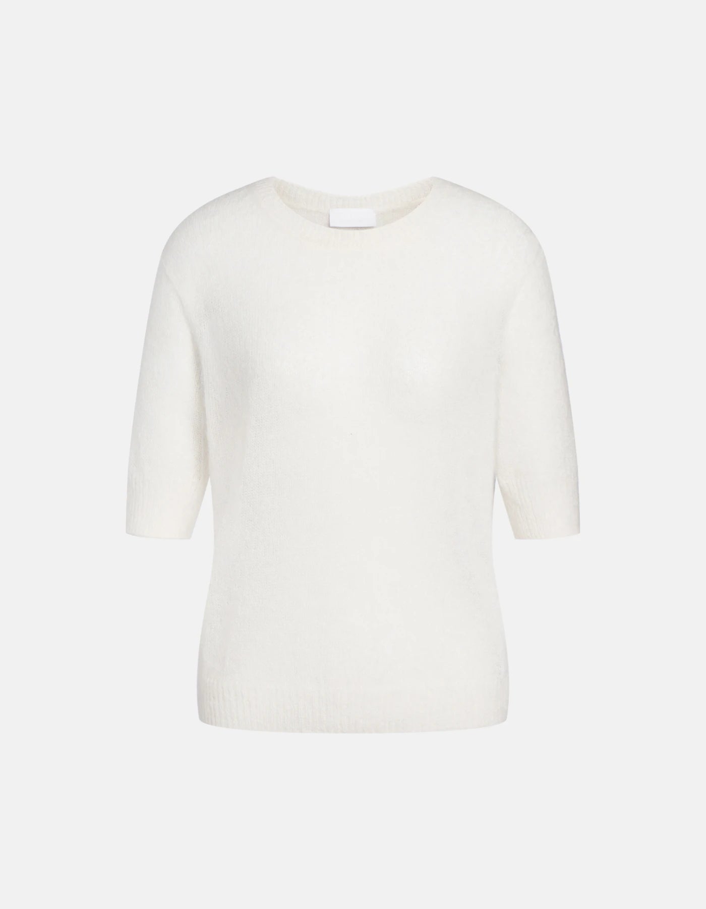 Regular-fit crew-neck jumper in alpaca wool blend off white