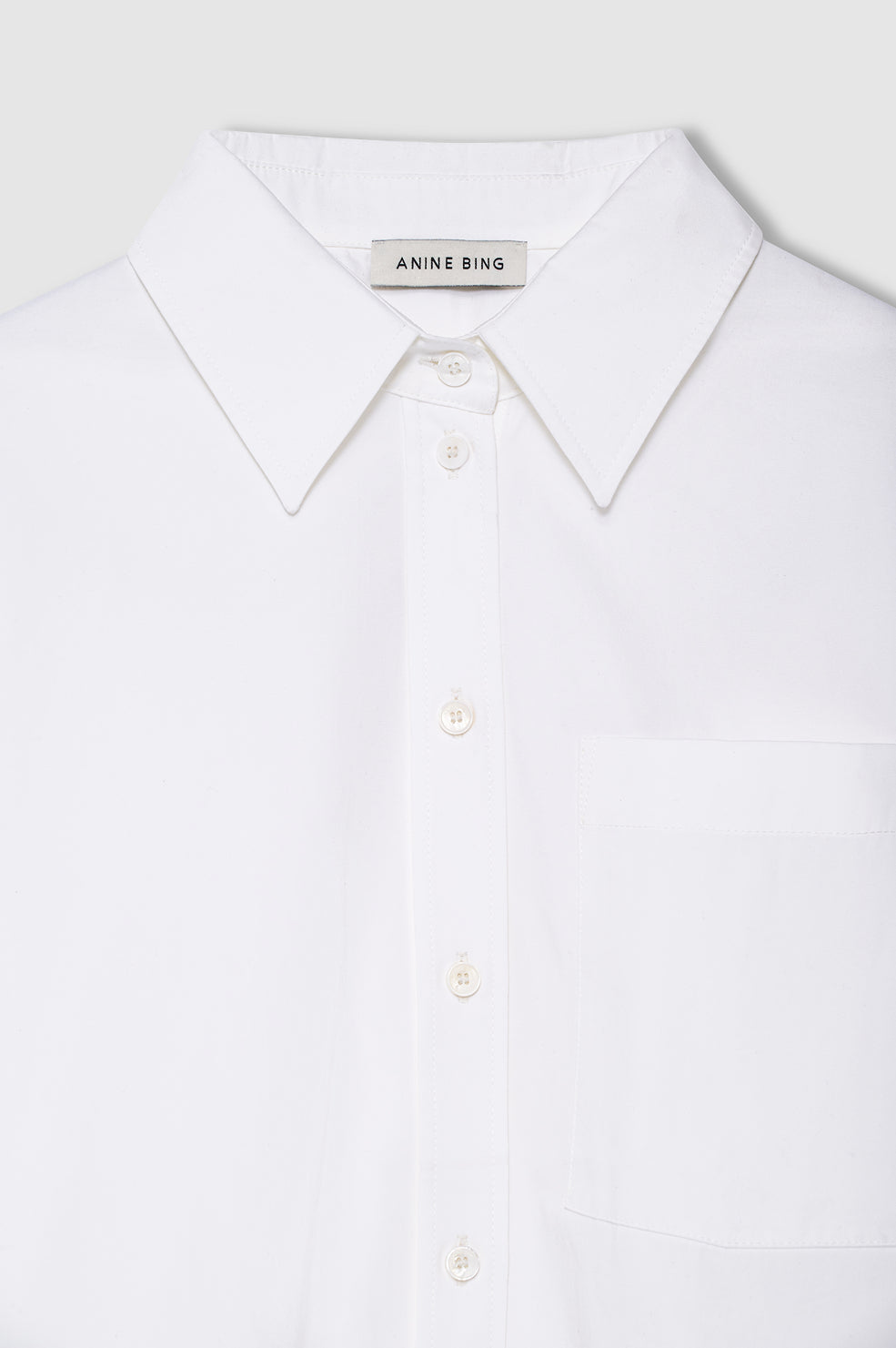 Anine Bing Scott Cropped Shirt White
