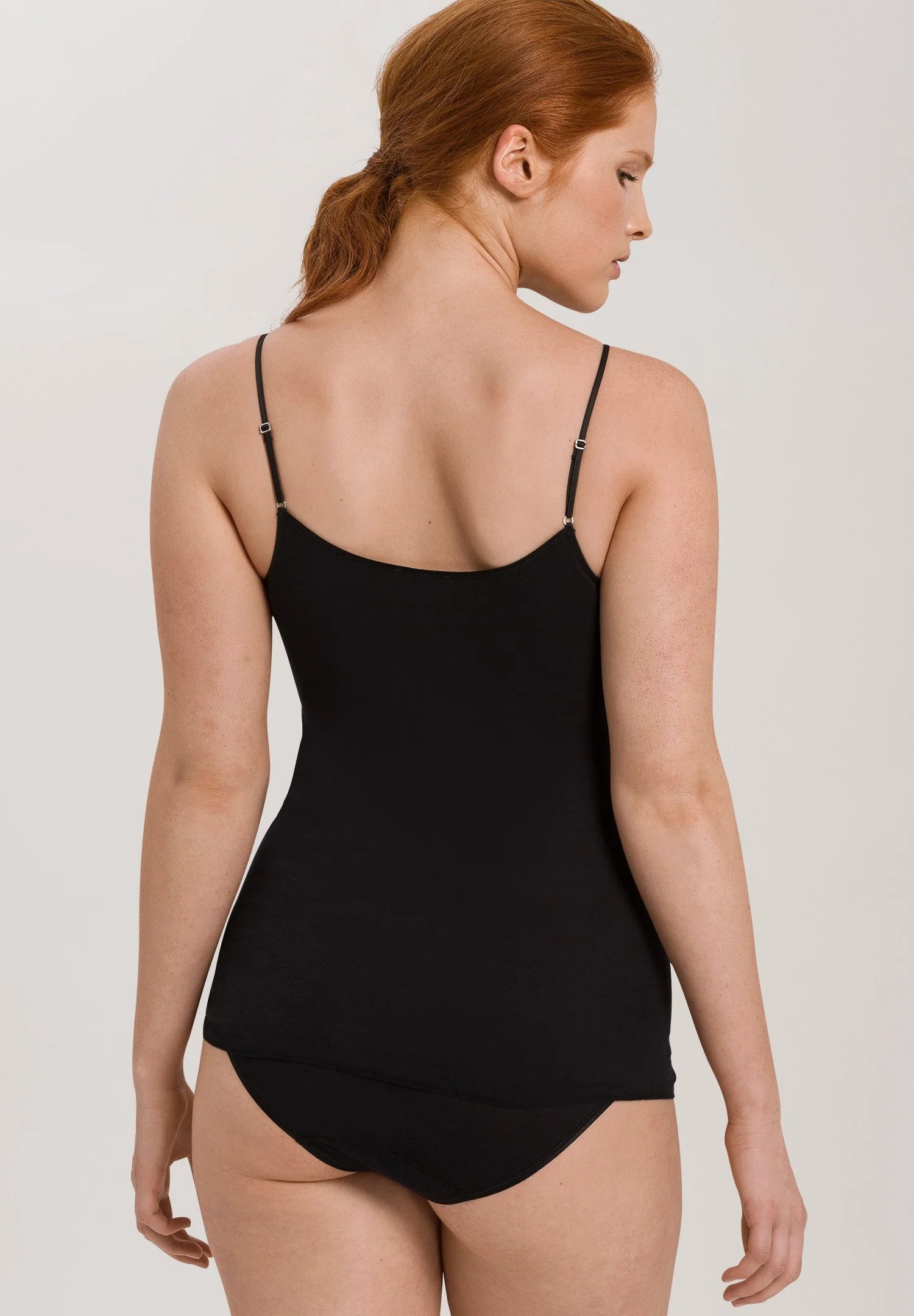 Hanro Spagetti Top Cotton Seamless Black