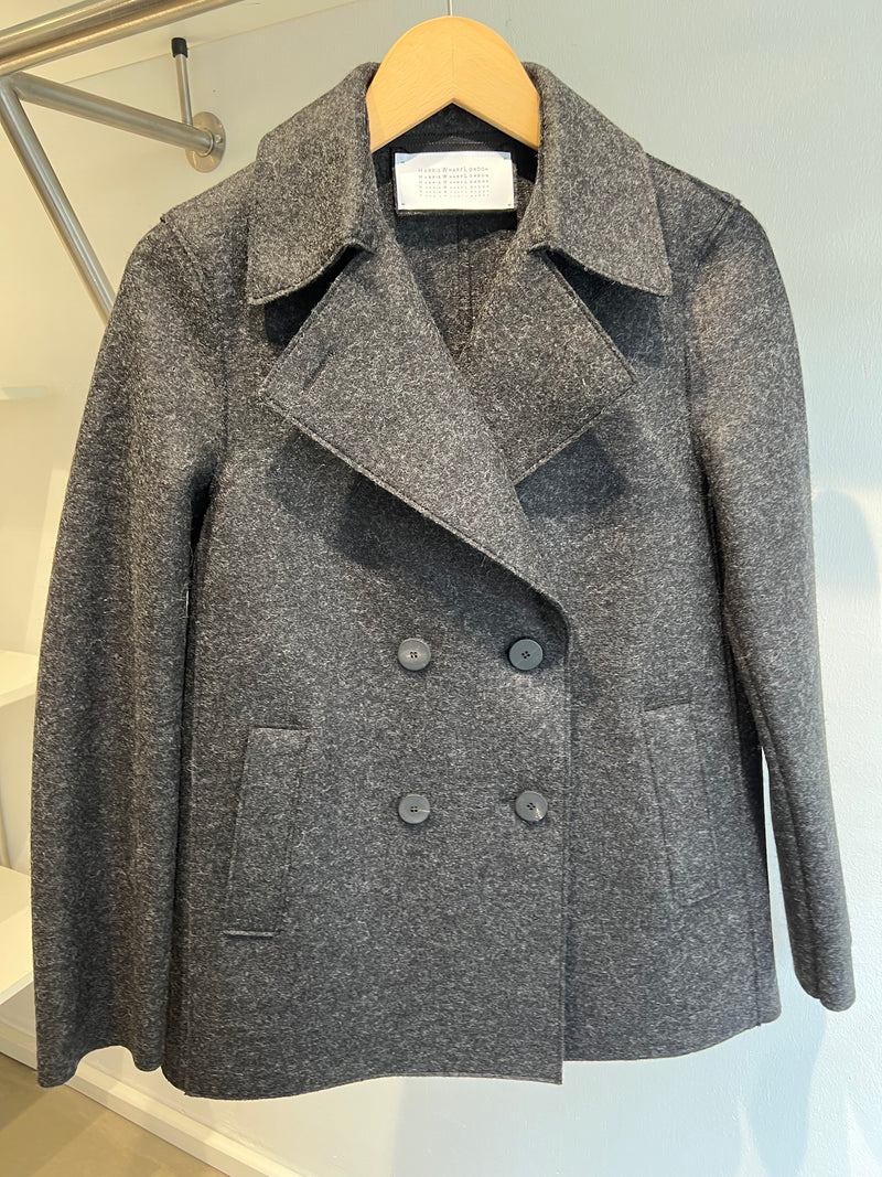 Harris Wharf Women Peacoat Pressed Wool Anthracite