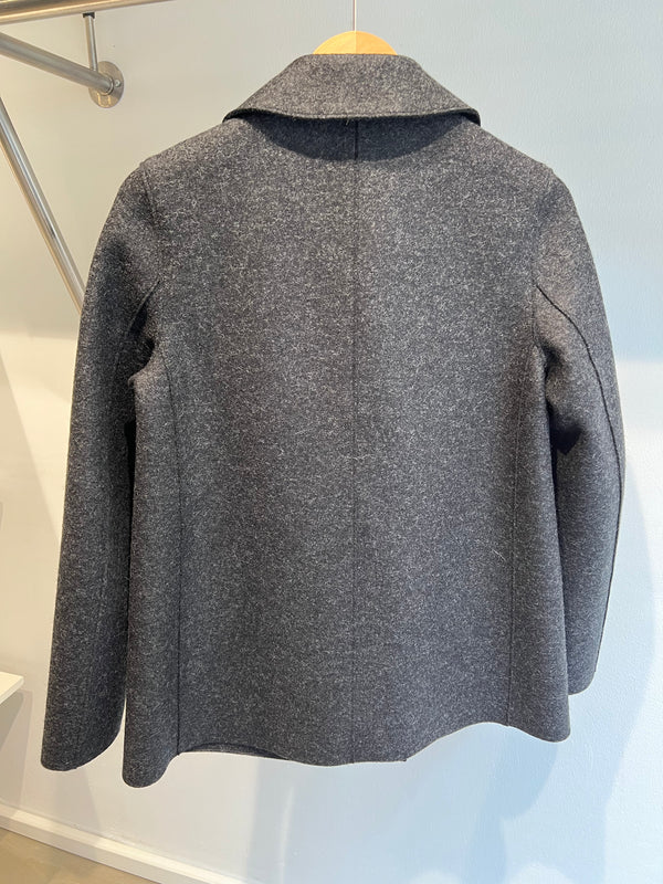 Harris Wharf Women Peacoat Pressed Wool Antrasitt