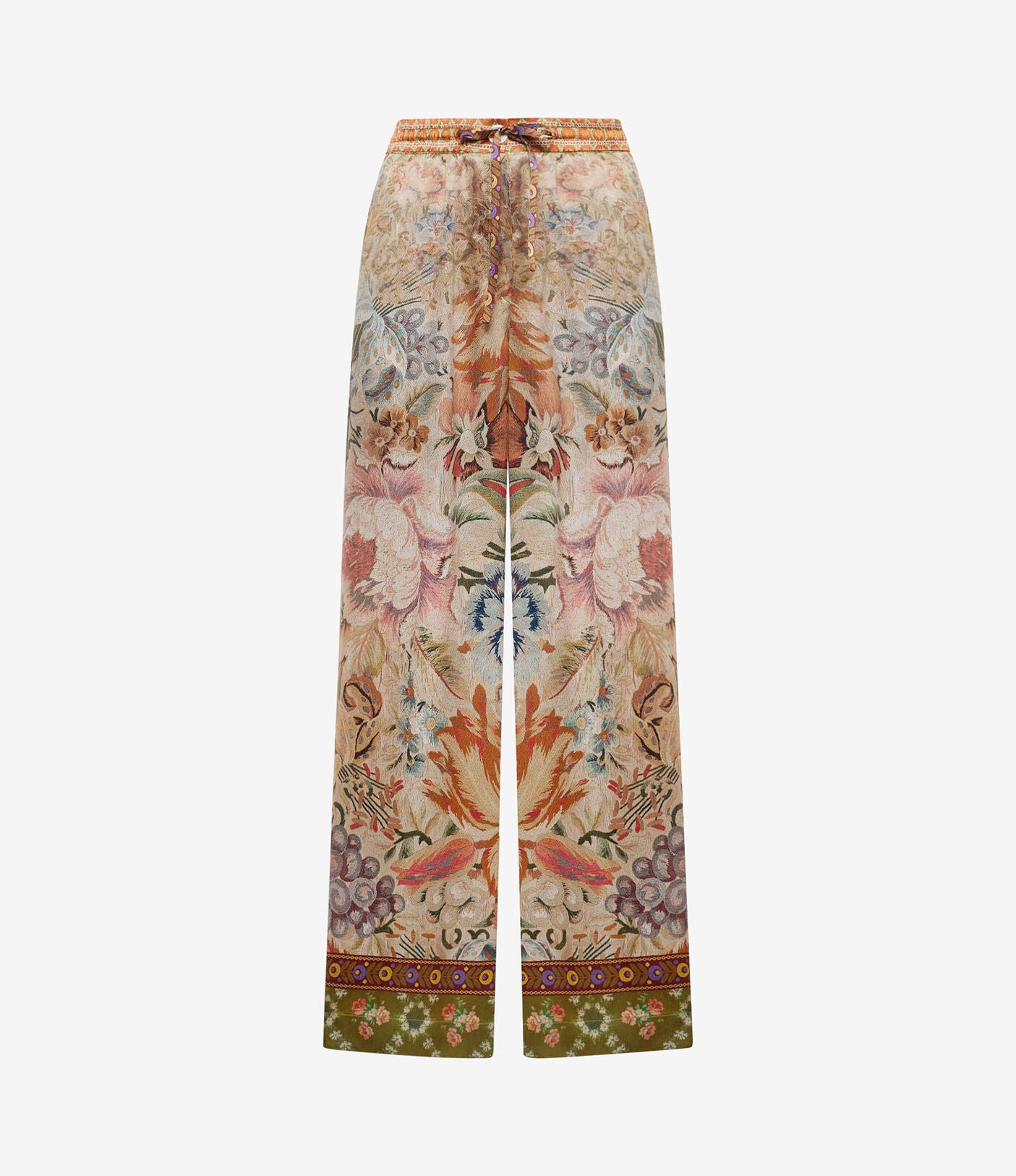 Pierre Louis Mascia Silk Palazzo Trousers Aloe