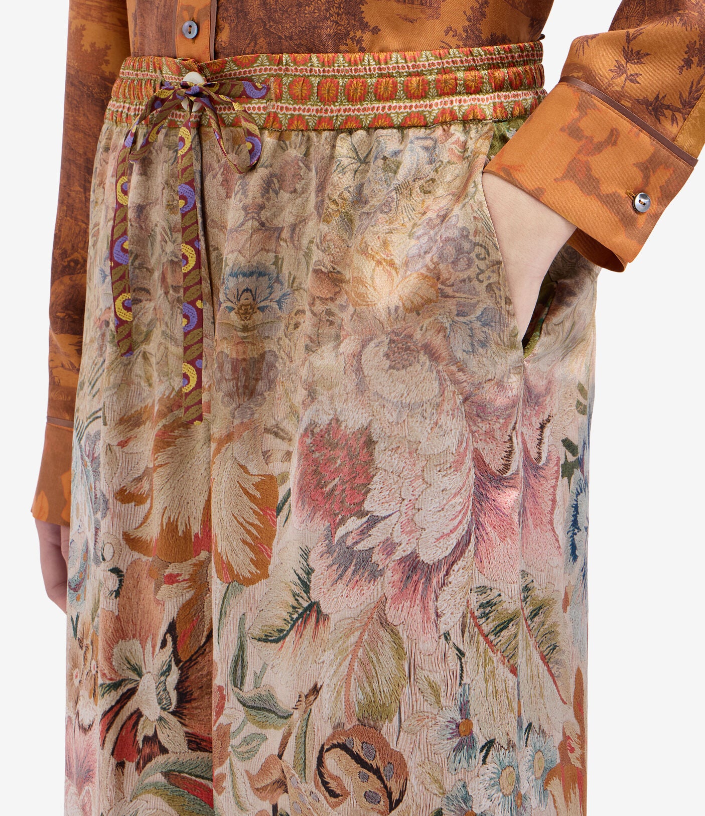 Pierre Louis Mascia Silk Palazzo Trousers Aloe