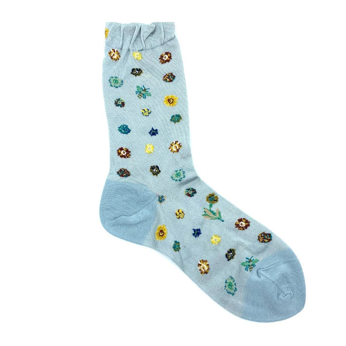 Antipast Socks Polka Flower Light Blue